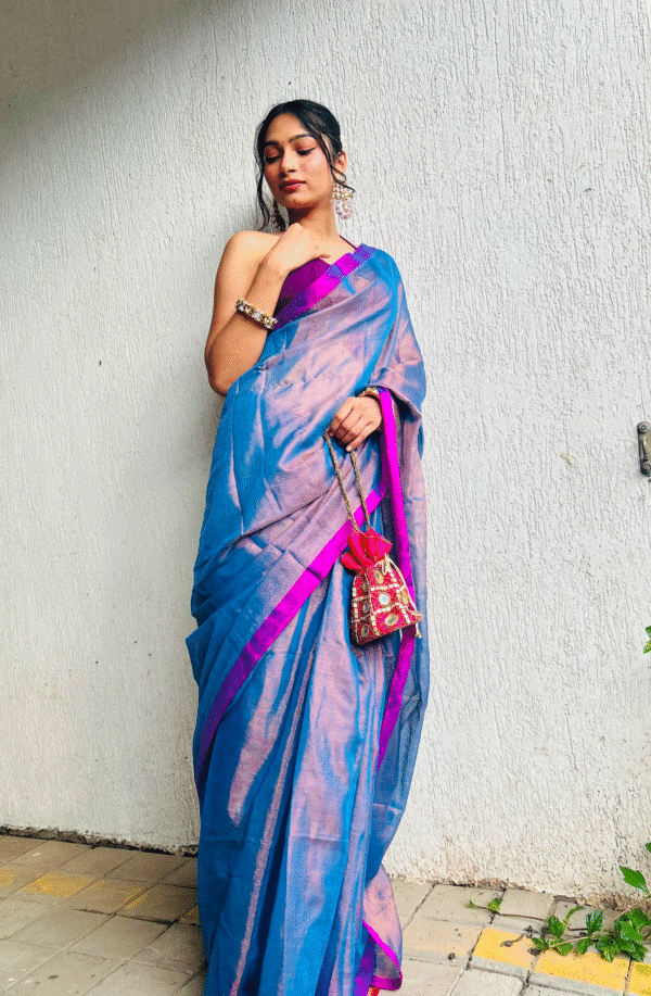 Light Purple Handloom Tissue Saree